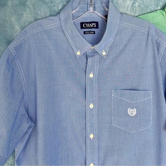 2 NWOT Ralph Lauren Chaps checked s/s button-front shirts/2 for less $ than 1 - Picture 3 of 10